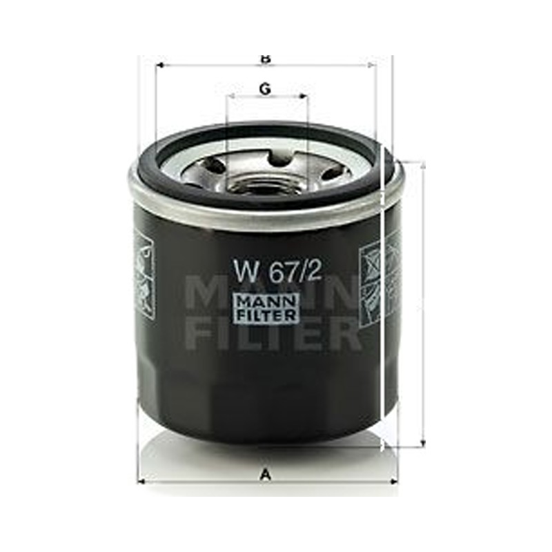 Фильтр масляный W67/2 MANN-FILTER